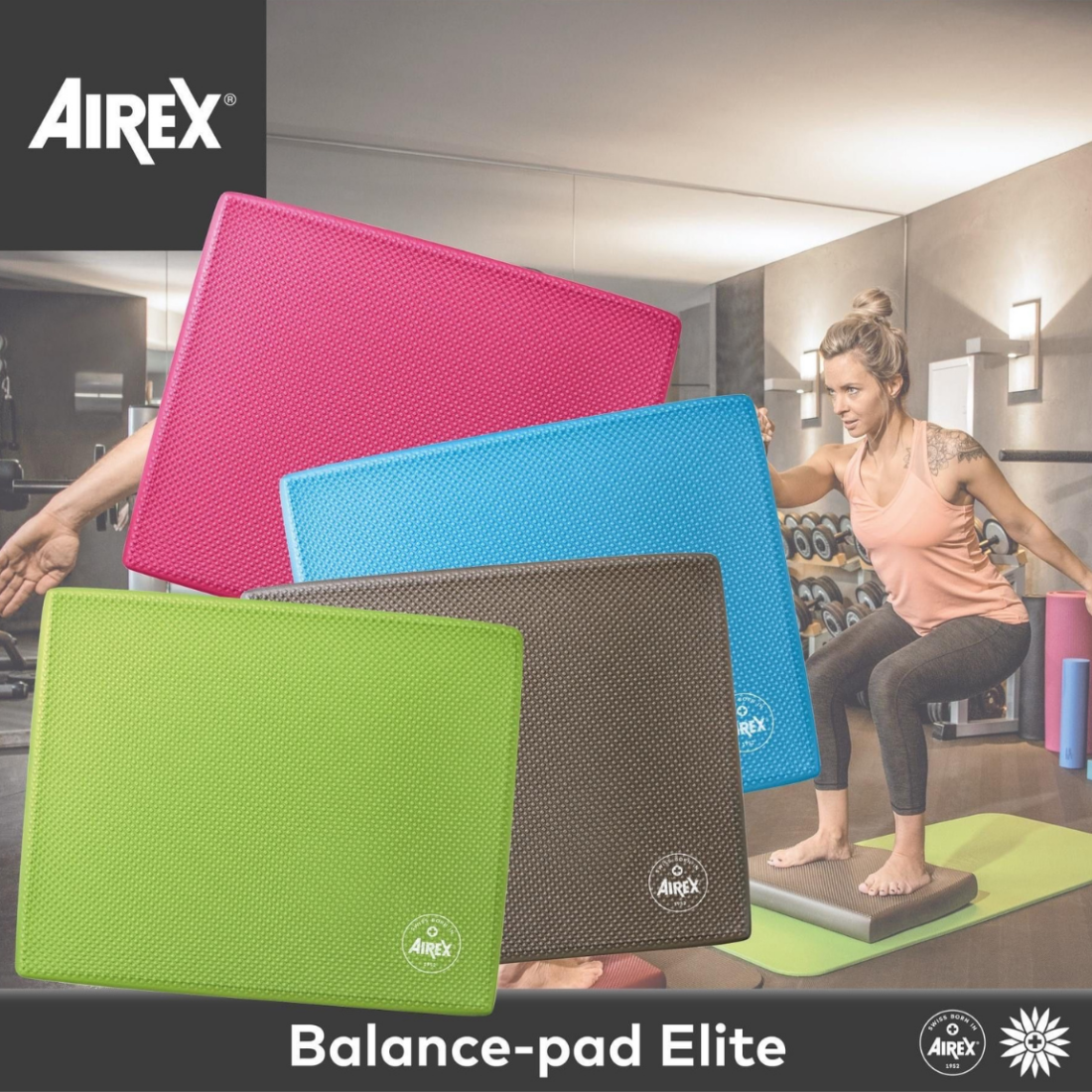 Балансувальна подушка Airex Balance-pad Elite для фітнесу, тренування рівноваги, постави, реабілітації
