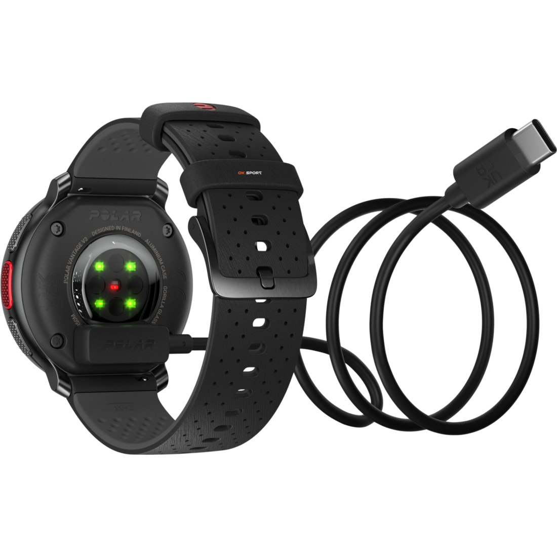 Polar Vantage V3 спортивний годинник смарт наручний чоловічий жіночий для бігу спортсменів плавання в басейні Night Black