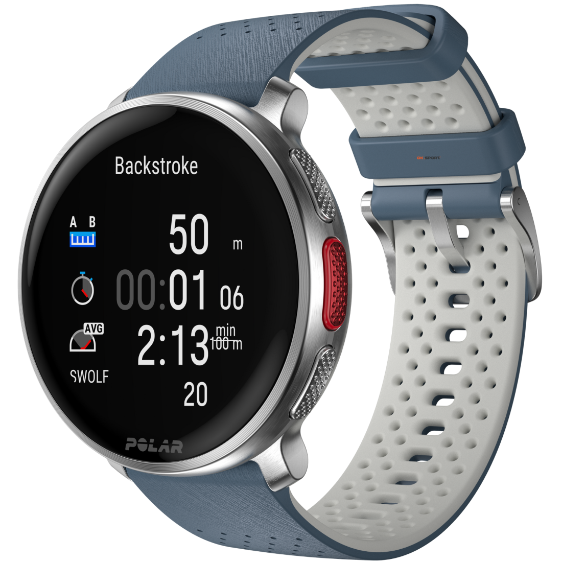 Polar Vantage V3 Sky Blue годинник спортивний смарт на руку для бігу водонепроникний преміум-класу мультиспорт