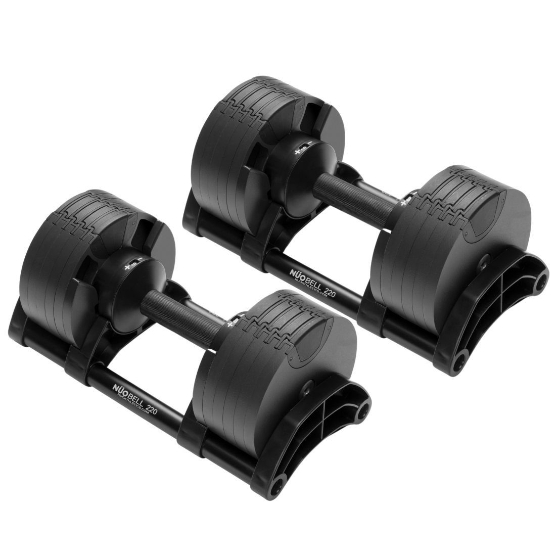 Гантелі набірні NUO NÜOBELL 220 Black, металеві, регульовані, для дому, крок 2 кг, 2 шт. х 20 кг