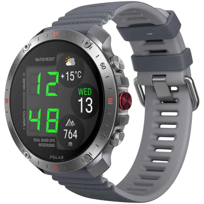 Polar Grit X2 Pro смарт-годинник спортивний водонепроникний ударостійкий чоловічий жіночий військовий з компасом Silver-Grey  PL-900110287-S/L