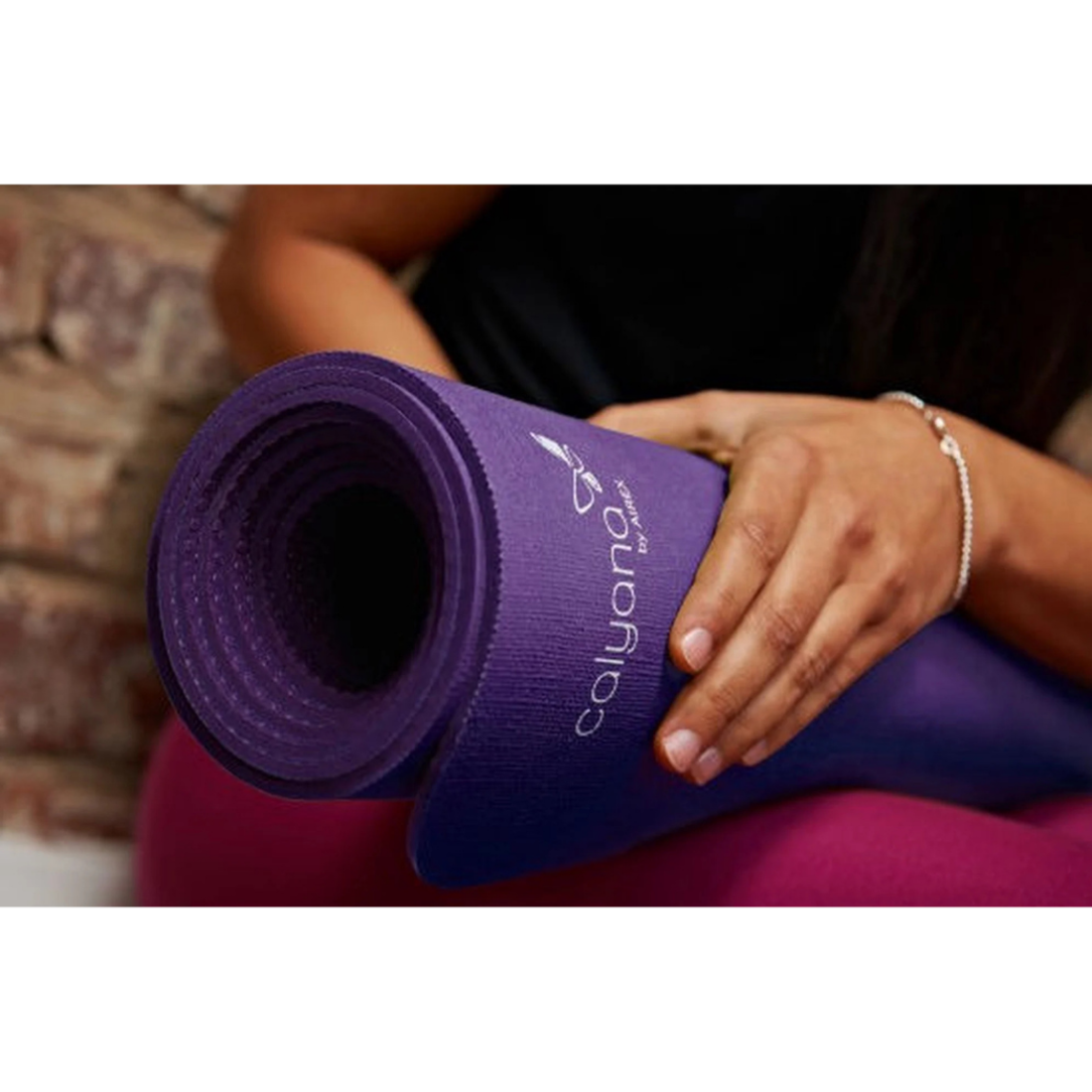 Килимок для йоги неслизький професійний Airex Calyana Prime Yoga Mat 4,5 мм Фіолетовий