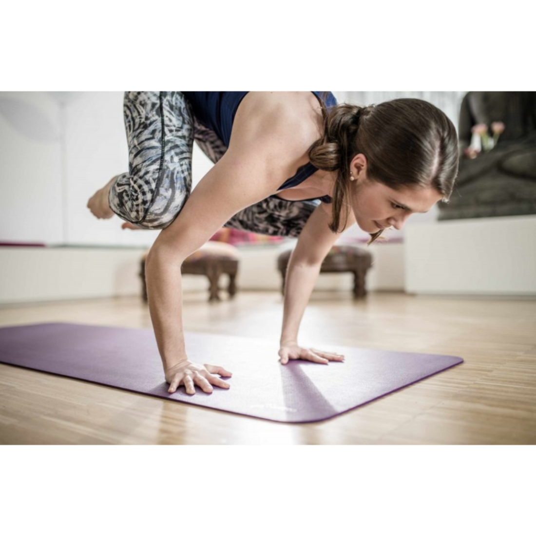 Килимок для йоги неслизький професійний Airex Calyana Prime Yoga Mat 4,5 мм Фіолетовий