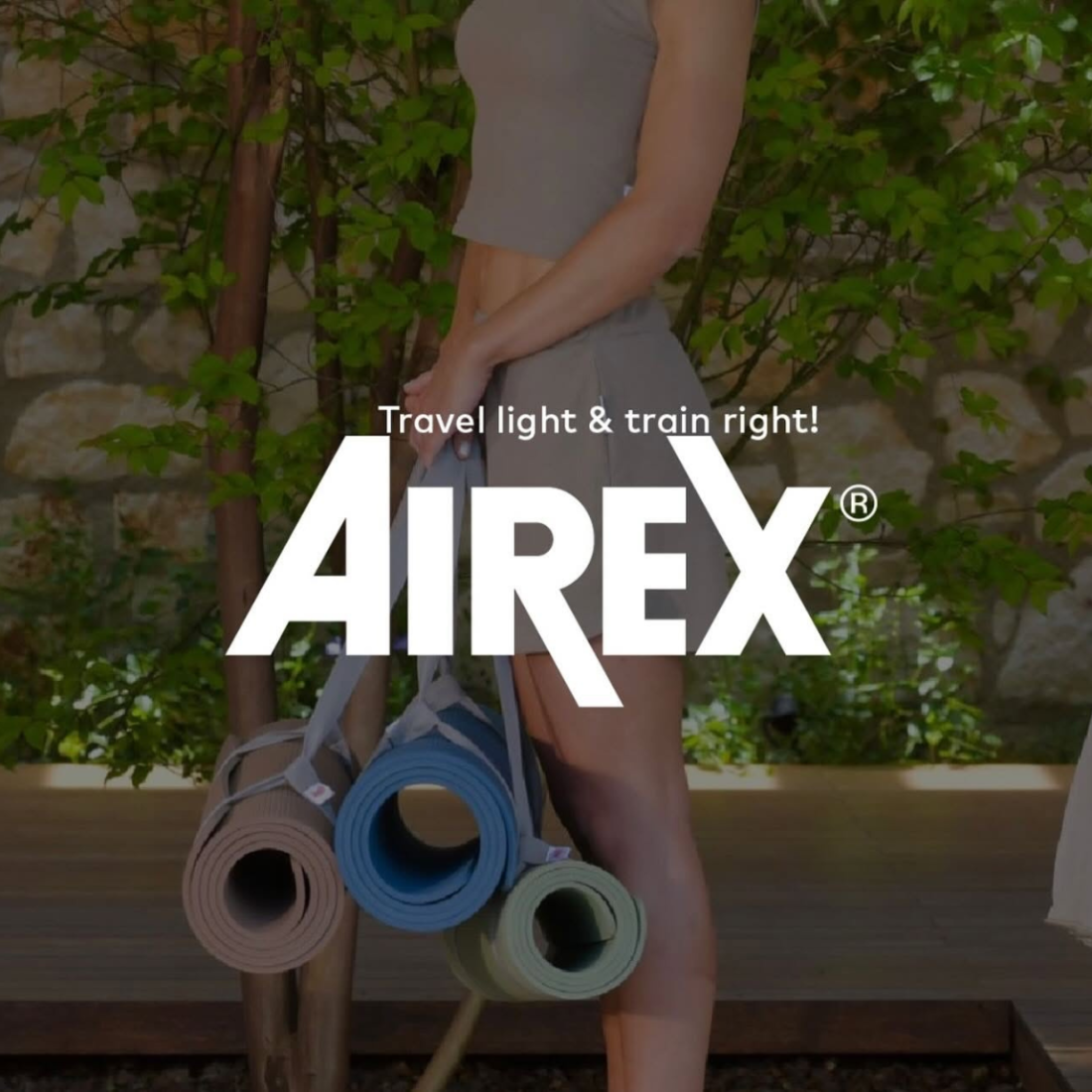 Килимок для йоги та фітнесу 8 мм Airex TrExercise 180 дорожній мат для тренувань з ремінцем