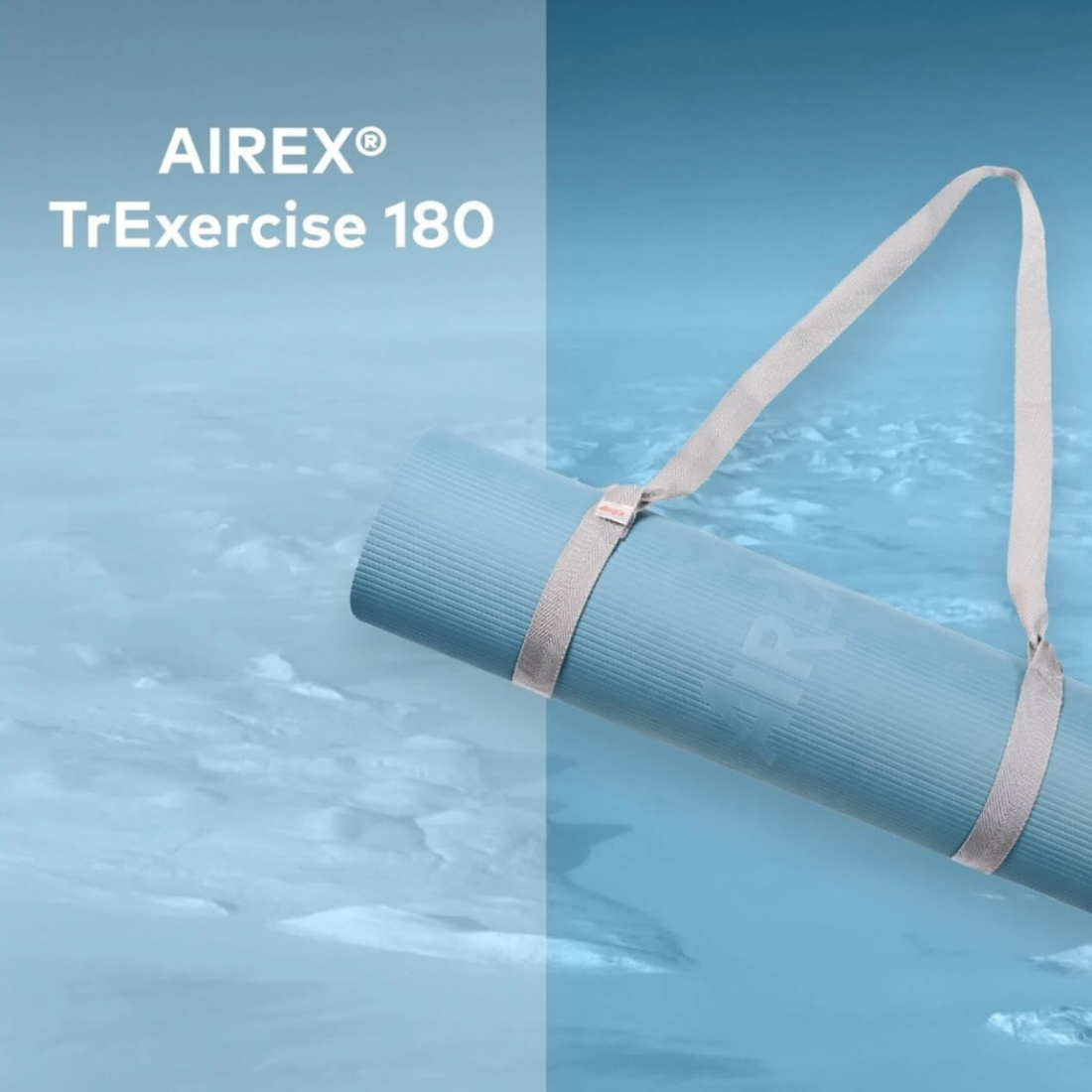 Килимок для йоги та фітнесу 8 мм Airex TrExercise 180 дорожній мат для тренувань з ремінцем