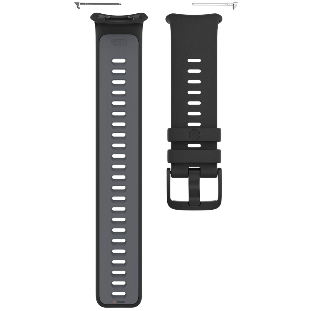 Polar силіконовий ремінець 22 мм для годинника Vantage V2 Black/Grey Wristband 91083654 S-L