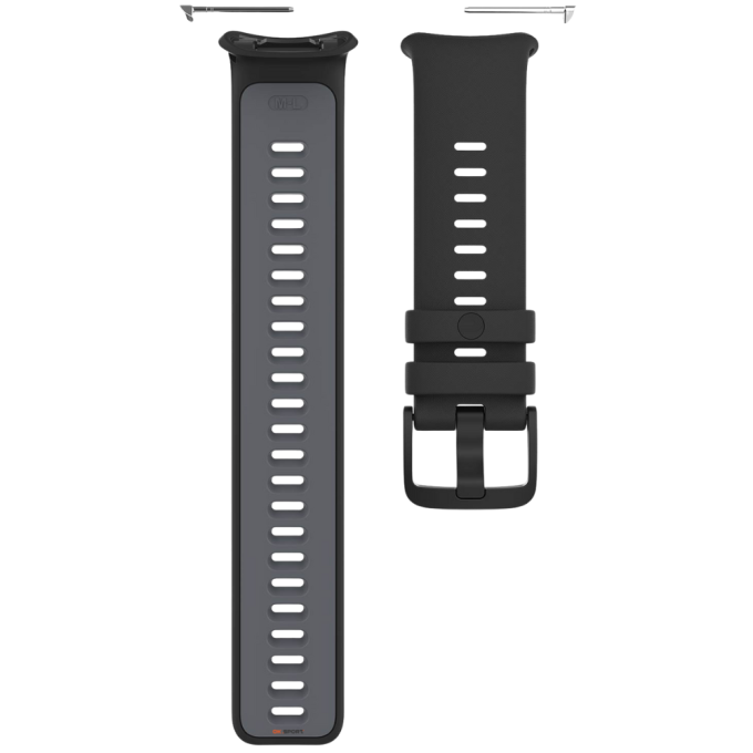 Polar силіконовий ремінець 22 мм для годинника Vantage V2 Black/Grey Wristband 91083654 S-L