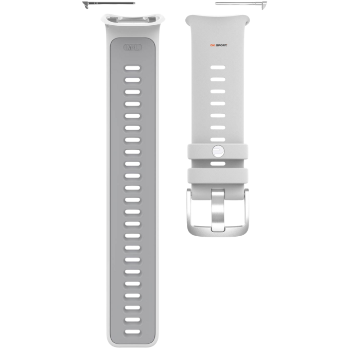Polar силіконовий ремінець 22 мм для годинника Vantage V2 White/Grey Wristband 91083657 S-L