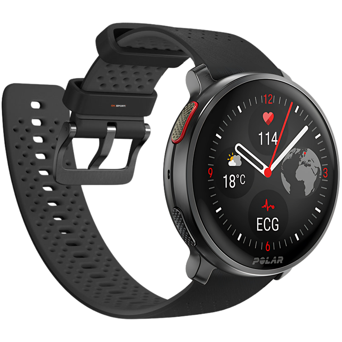 Polar Vantage V3 спортивний годинник смарт наручний чоловічий жіночий для бігу спортсменів плавання в басейні Night Black