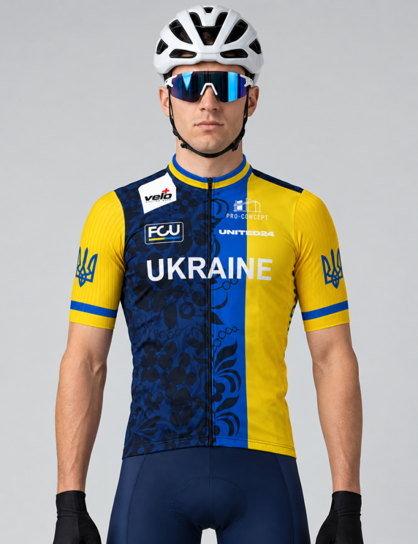 Велоджерсі чоловіче з коротким рукавом Veloplus TEAM UKRAINE