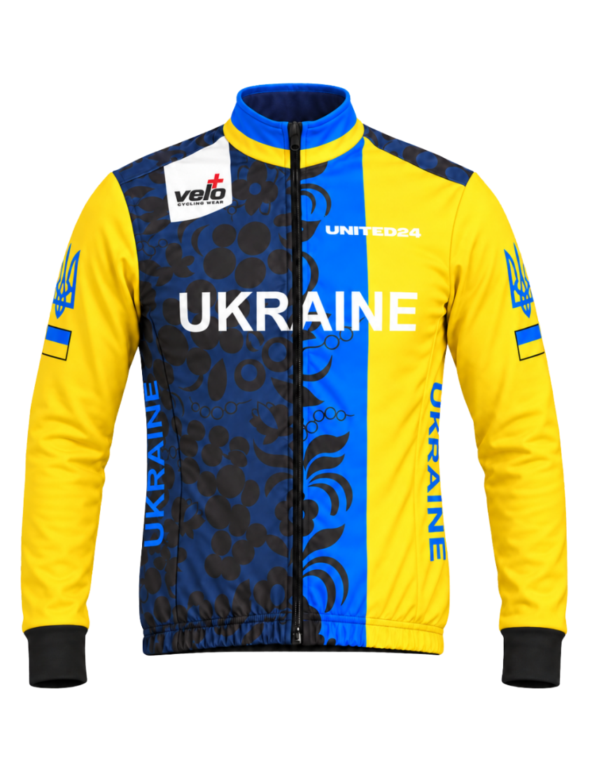 Велокуртка чоловіча зимова Veloplus Ukraine Team термо