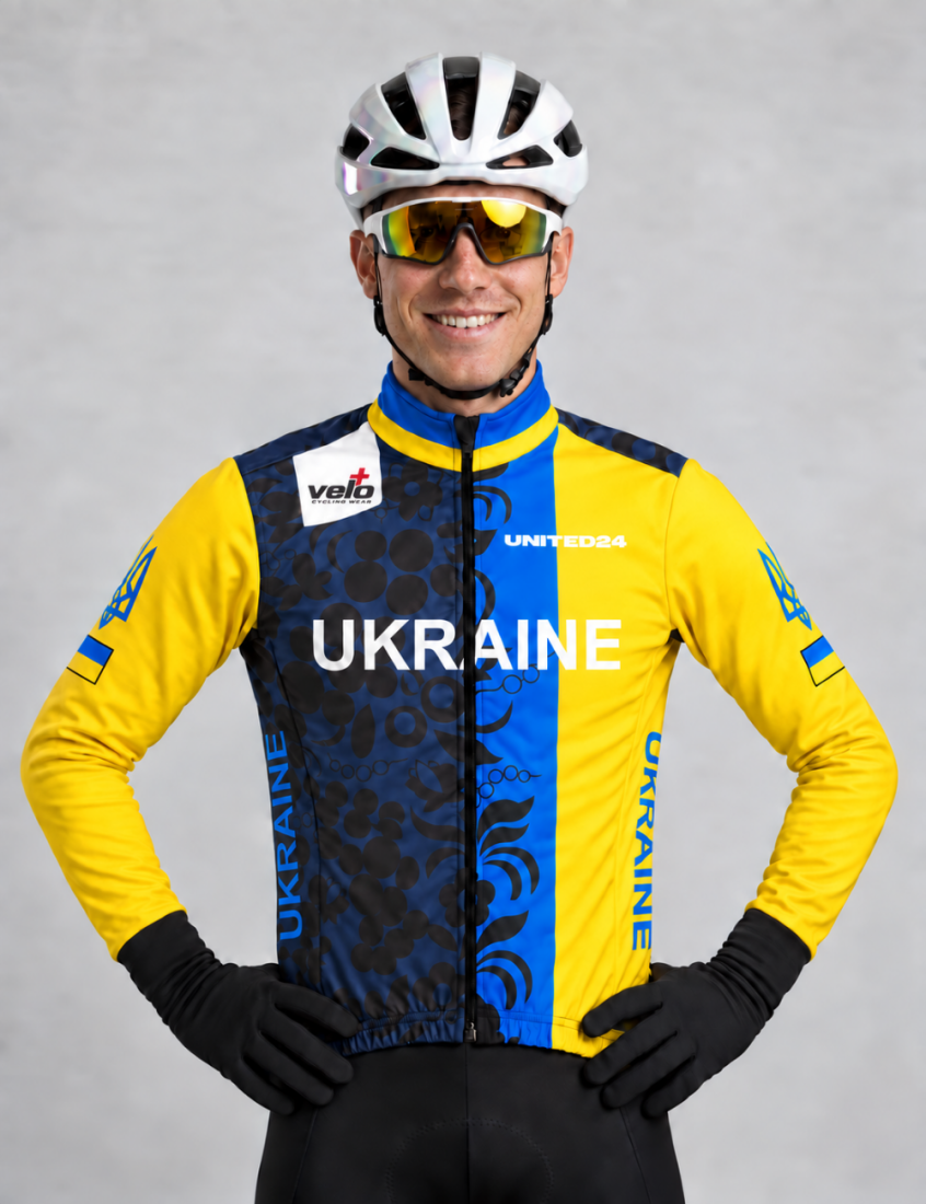 Велокуртка чоловіча зимова Veloplus Ukraine Team термо