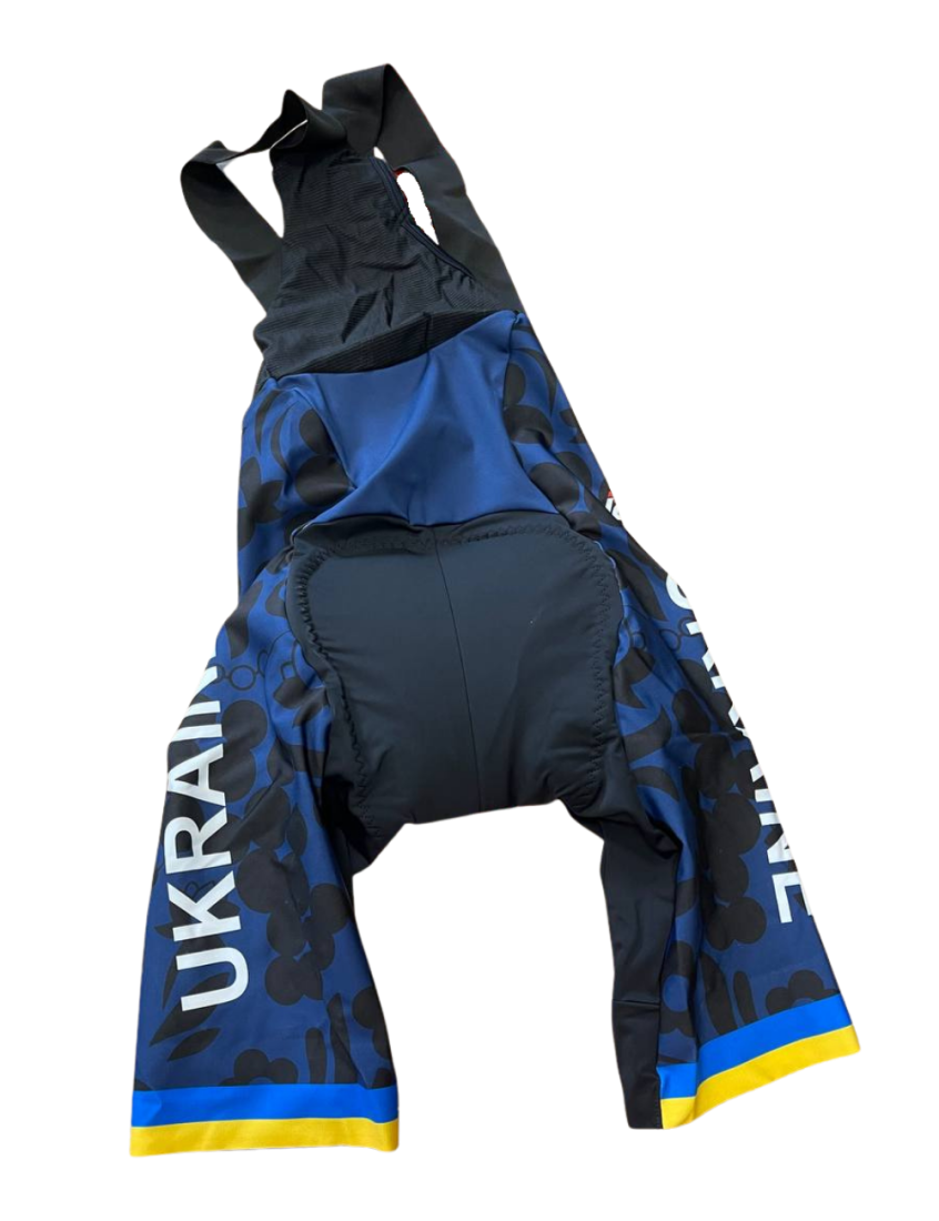 Велошорти з памперсом та лямками чоловічі Veloplus Bibshort Ukraine Team
