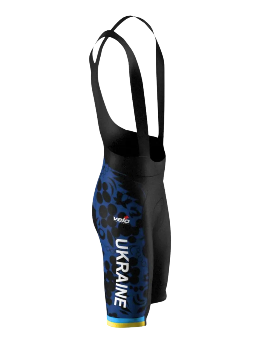 Велошорти з памперсом та лямками жіночі Veloplus Bibshort Ukraine Team