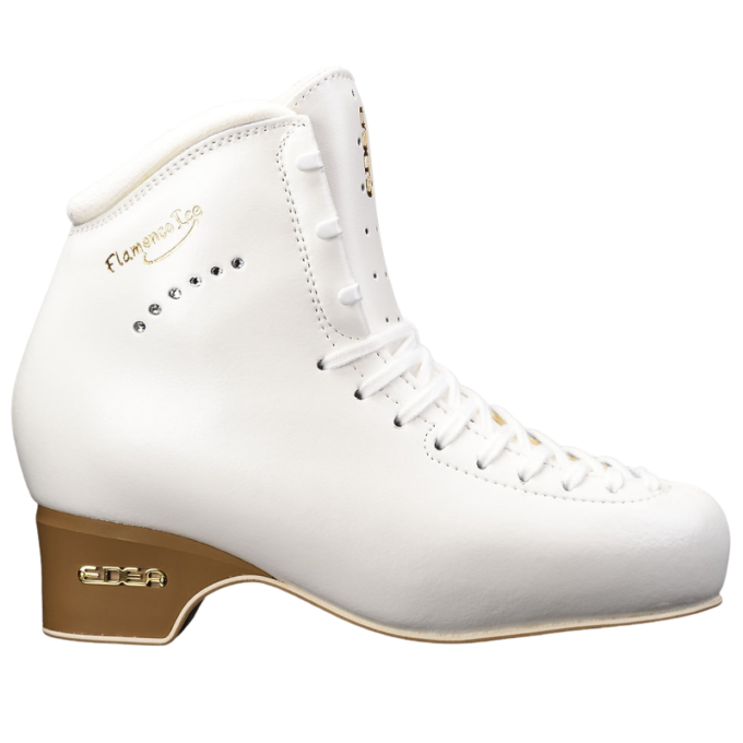 Ковзани фігурні професійні Edea Flamenco Ice з кристалами Swarovski для танців на льоду, White, 260C